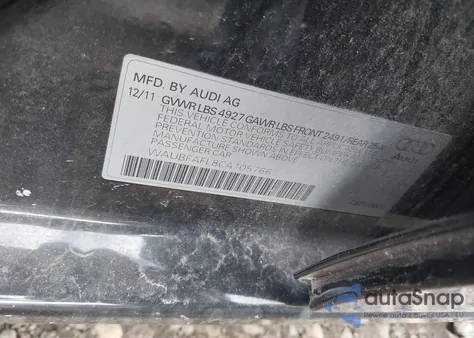 2012 Audi A4 2.0T Premium from USA, damaged, VIN WAUBFAFL8CA105766